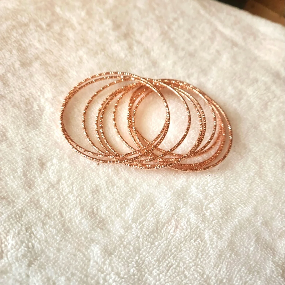 Elegant Rose Gold Bangle Set- A Set Of 10- Gorgeous - Picture 5 of 6